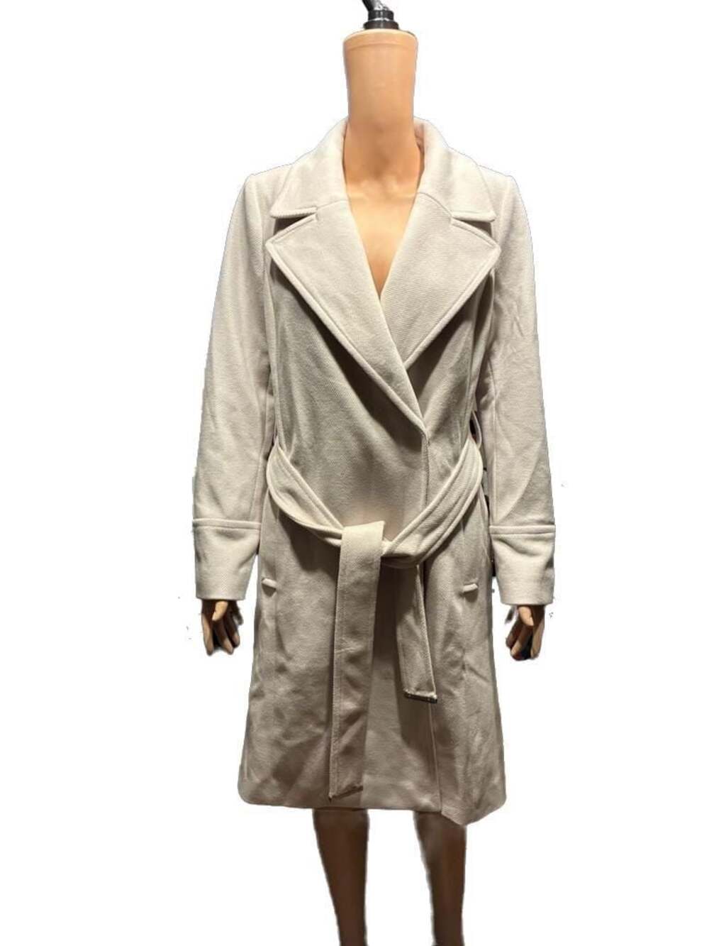 Portmans Women's Cream Belted Trench Coat Size 10